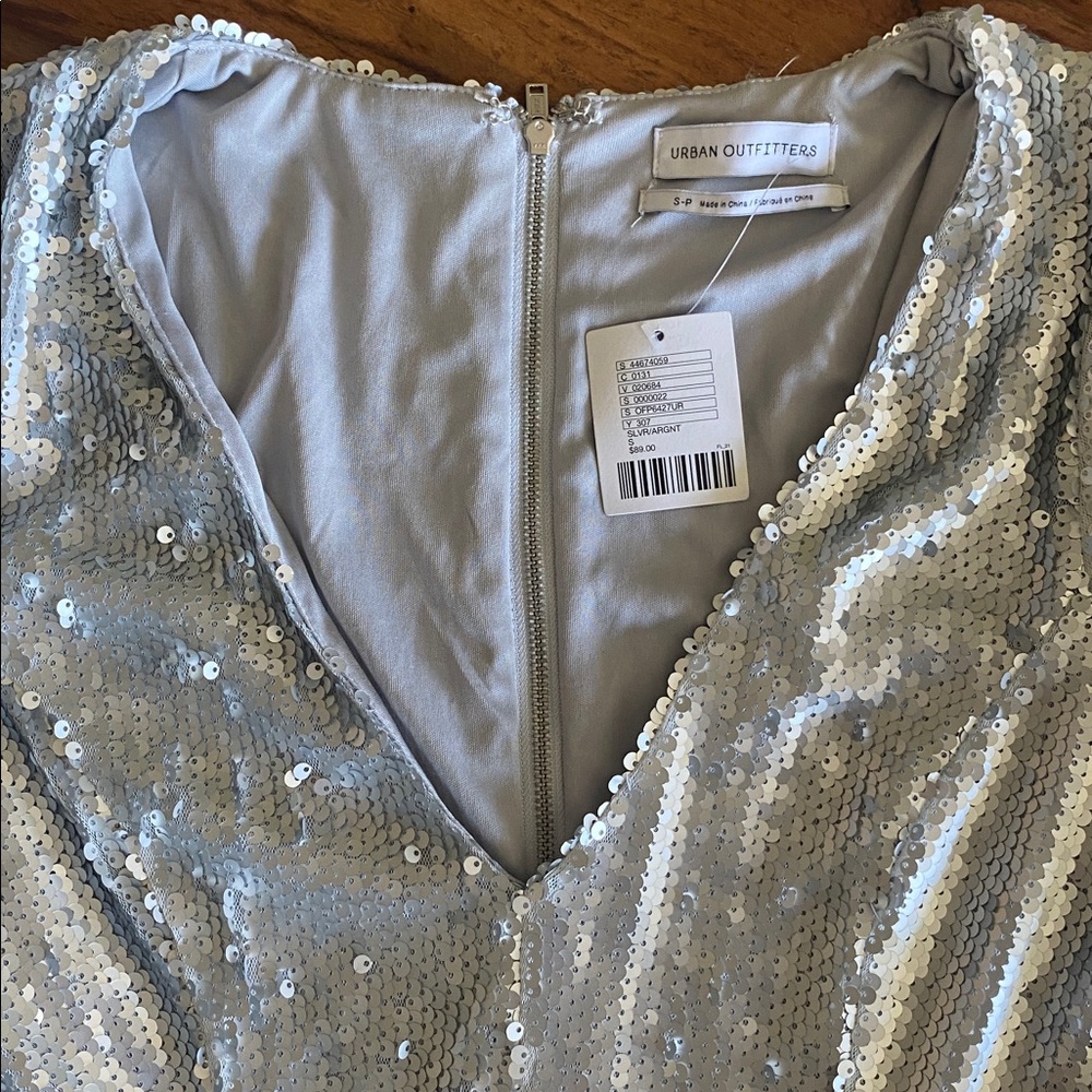 Urban Outfitters Silver Sequin Jumpsuit - Picture 3 of 9